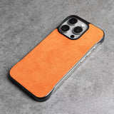 Original Alcantara Minimal Sides iPhone Case-Exoticase-for iPhone 16 Pro Max-Orange-Exoticase