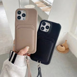 PU Leather iPhone Case With Card Holder-Exoticase-Exoticase