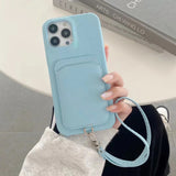 PU Leather iPhone Case With Card Holder-Exoticase-For iPhone 16 Pro Max-Blue-Exoticase