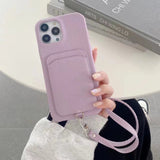 PU Leather iPhone Case With Card Holder-Exoticase-For iPhone 16 Pro Max-Lavender-Exoticase