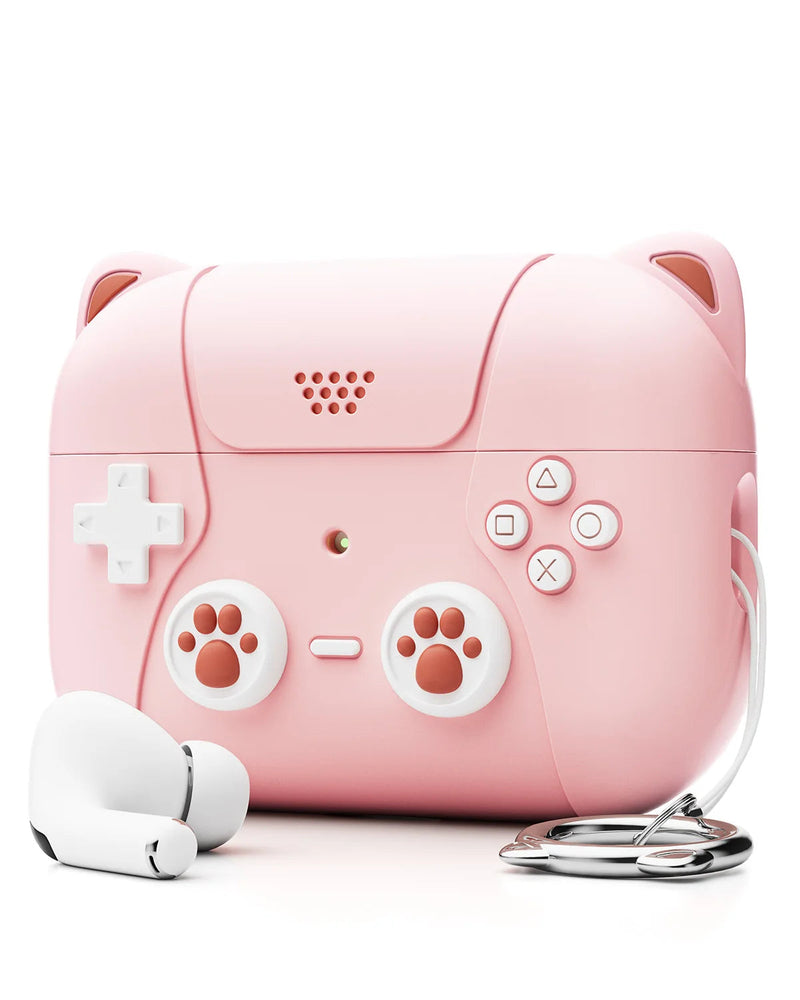 Paw Print Joystick Style AirPods Case-Exoticase-For AirPods 4-Light Pink-Exoticase