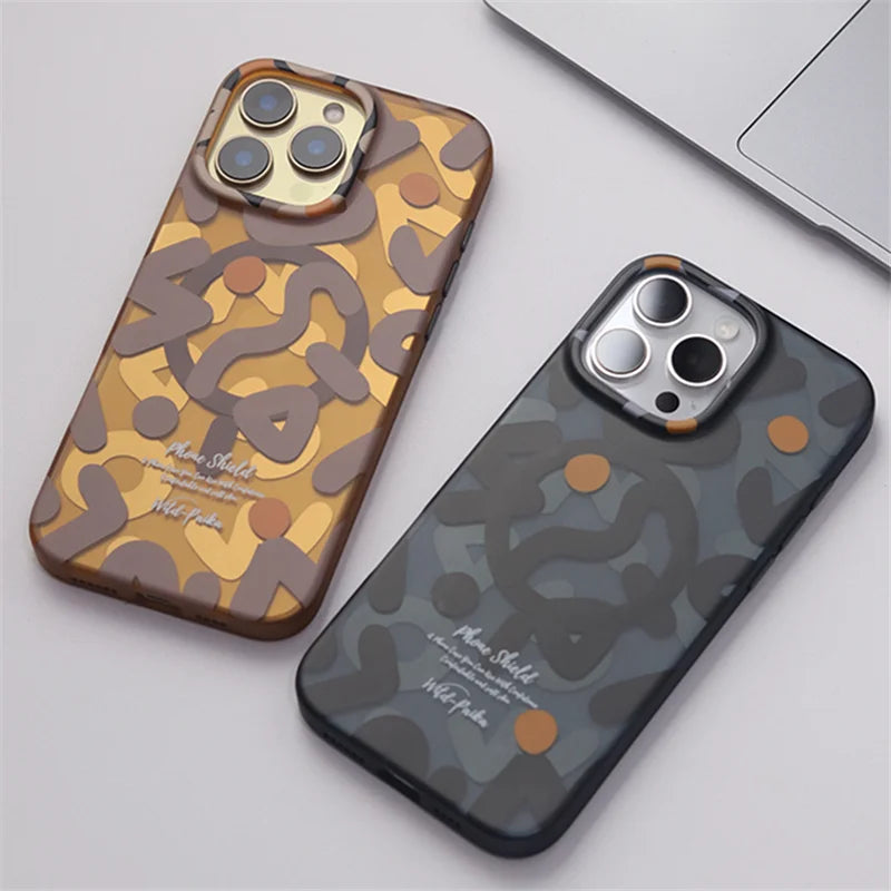 Phone Shield Graffiti Pattern MagSafe iPhone Case-Exoticase-Exoticase