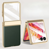 Plated PU Leather Motorola Razr Case-Exoticase-Dark Green-For Razr+ 2024-Exoticase