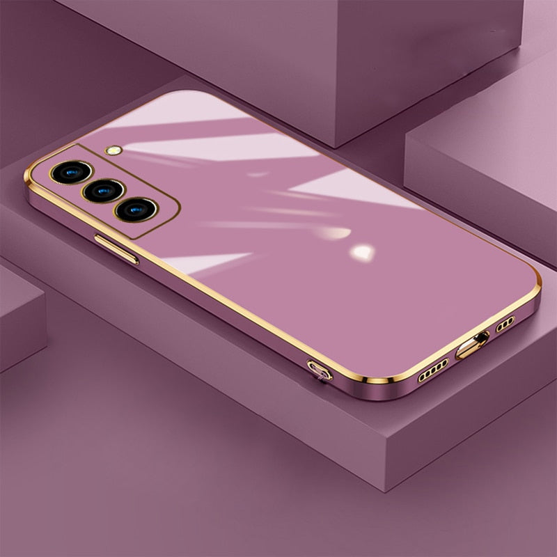 Plating Square Samsung Case - Exoticase - For Samsung S24 Ultra / Purple