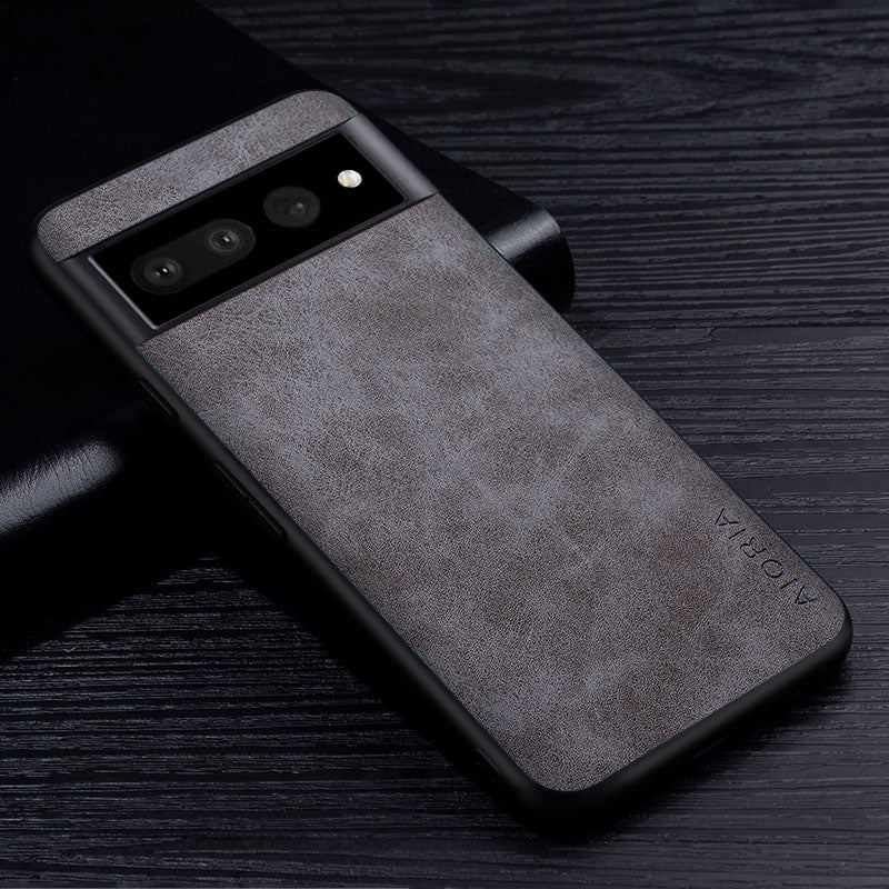 Premium Leatherlike Google Pixel Case-Exoticase-For Google Pixel 7 Pro-Gray-