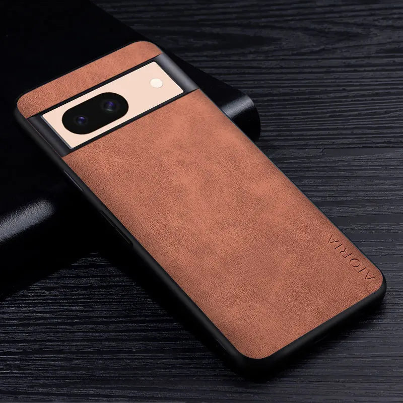 Premium Leatherlike Google Pixel Case-Exoticase-For Google Pixel 8A-Brown-Exoticase