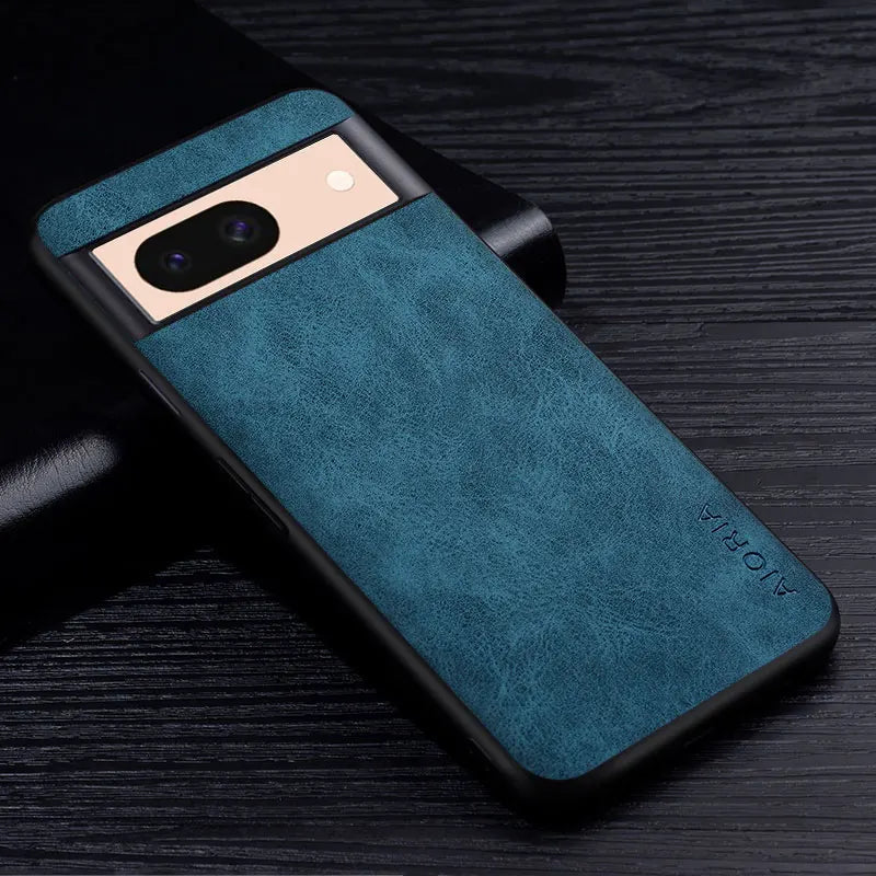 Premium Leatherlike Google Pixel Case-Exoticase-For Google Pixel 8A-Dark Blue-Exoticase