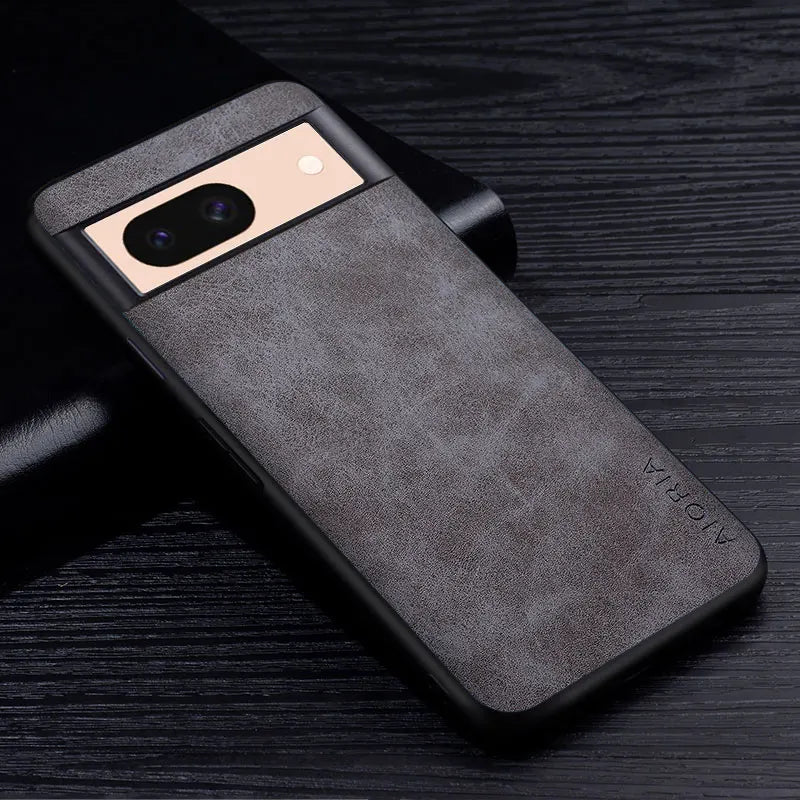 Premium Leatherlike Google Pixel Case-Exoticase-For Google Pixel 8A-Gray-Exoticase