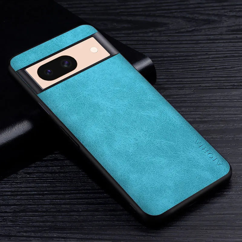 Premium Leatherlike Google Pixel Case-Exoticase-For Google Pixel 8A-Light Blue-Exoticase