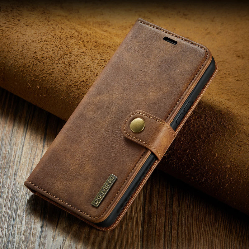 Removable Flip Wallet Samsung Case-Exoticase-Galaxy S23 Ultra-Brown-