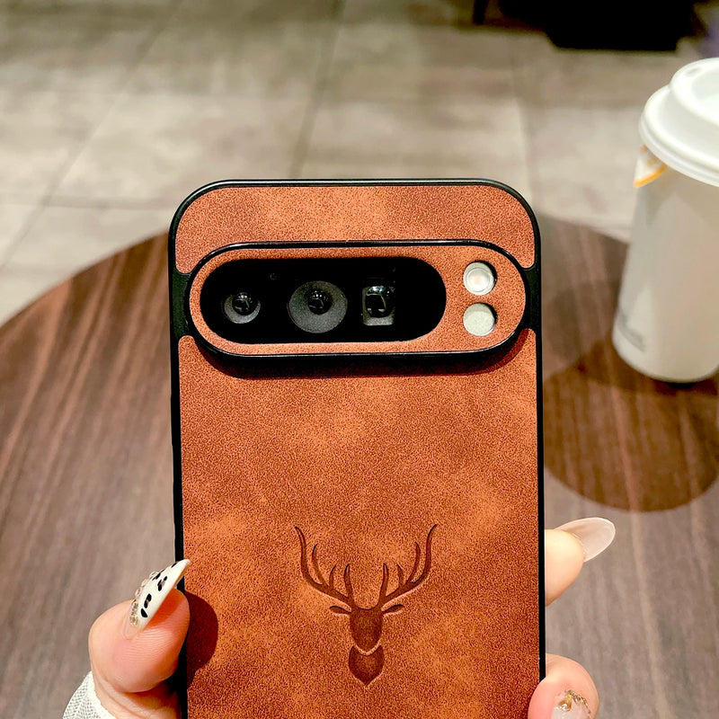 Retro PU Leather Deer Google Pixel Case-Exoticase-Exoticase