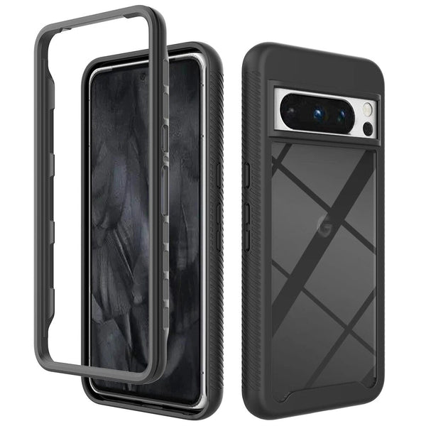 Rugged Armor Shockproof Two Layer Google Pixel Bumper Case-Exoticase-For Pixel 8 Pro-Black-