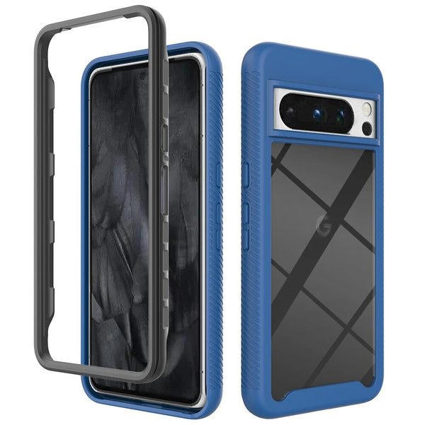 Rugged Armor Shockproof Two Layer Google Pixel Bumper Case-Exoticase-For Pixel 8 Pro-Dark Blue-