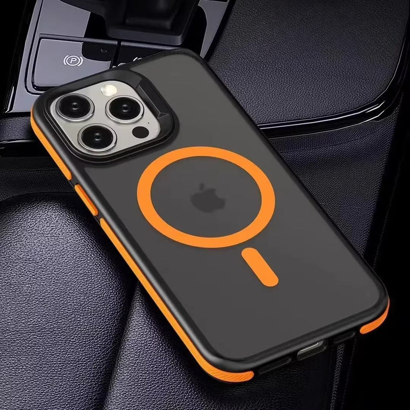 SideGrip Shockproof Translucent iPhone Case-Exoticase-For iPhone 16 Pro Max-Orange-Exoticase