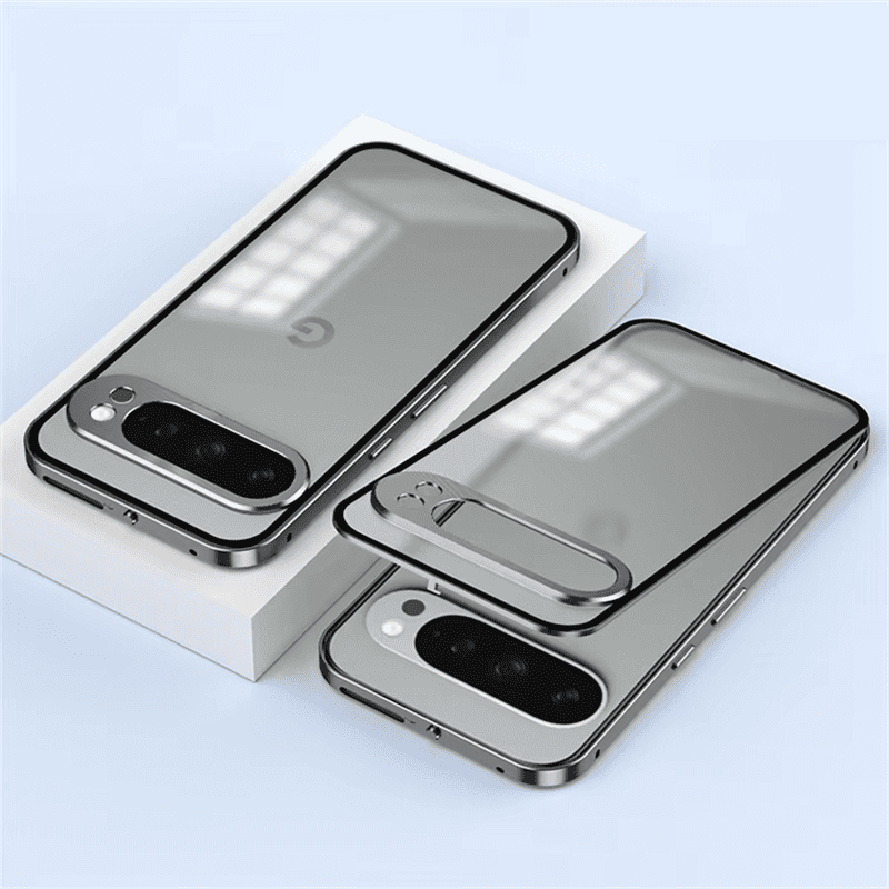 SnapLock Aluminum Frame Acrylic Back Pixel Case-Exoticase-For Pixel 9 Pro XL-Gray-Exoticase