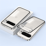 SnapLock Aluminum Frame Acrylic Back Pixel Case-Exoticase-For Pixel 9 Pro XL-Silver-Exoticase