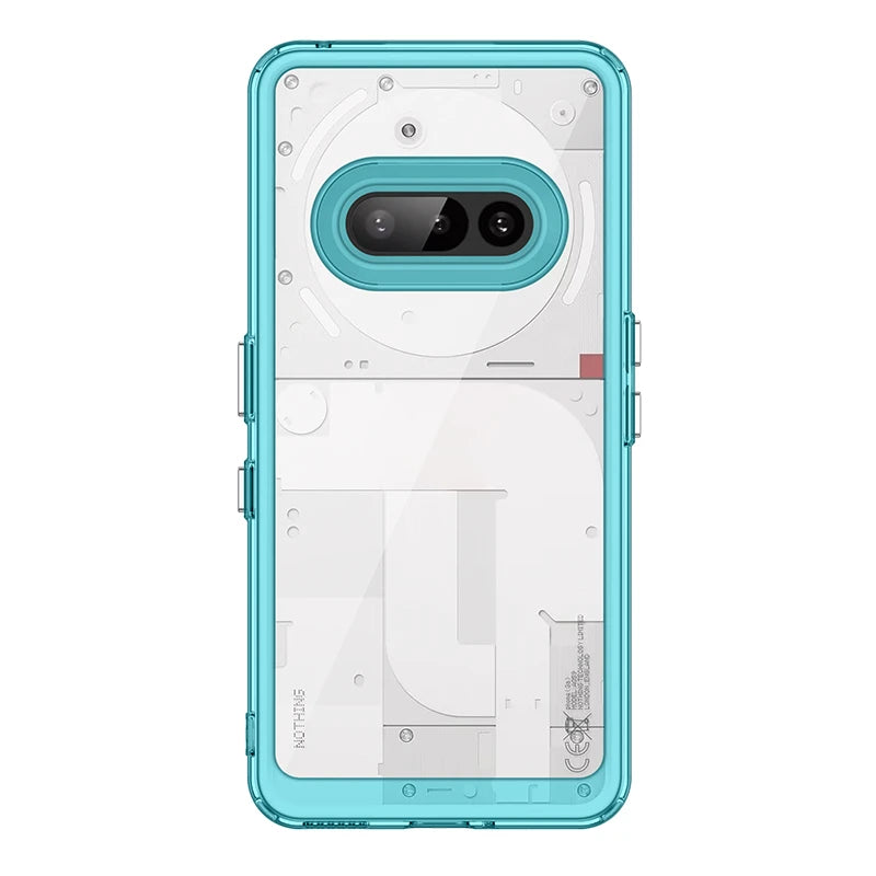 Soft Edge Transparent Nothing Phone Case-Exoticase-Cyan Blue-For Nothing Phone 3A-Exoticase