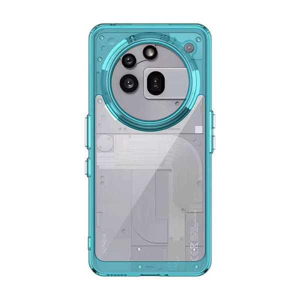 Soft Edge Transparent Nothing Phone Case-Exoticase-Cyan Blue-For Nothing Phone 3A Pro-Exoticase