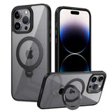 Swivelling Kickstand Ring Acrylic Back iPhone Case-Exoticase-For iPhone 16 Pro Max-Black-Exoticase