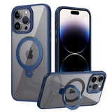 Swivelling Kickstand Ring Acrylic Back iPhone Case-Exoticase-For iPhone 16 Pro Max-Navy Blue-Exoticase