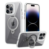 Swivelling Kickstand Ring Acrylic Back iPhone Case-Exoticase-For iPhone 16 Pro Max-White-Exoticase