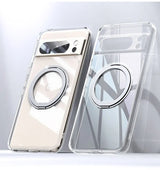 Swivello Metal Ring Google Pixel Case-Exoticase-For Pixel 8 Pro-Transparent-Exoticase