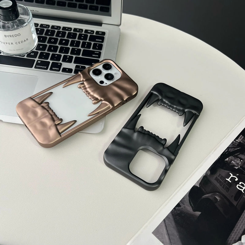 Tiger Teeth Matte & Plated Frameish iPhone Case-Exoticase-Exoticase