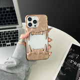 Tiger Teeth Matte & Plated Frameish iPhone Case-Exoticase-For iPhone 16 Pro Max-Matte Gold-Exoticase