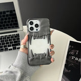 Tiger Teeth Matte & Plated Frameish iPhone Case-Exoticase-For iPhone 16 Pro Max-Matte Gray-Exoticase