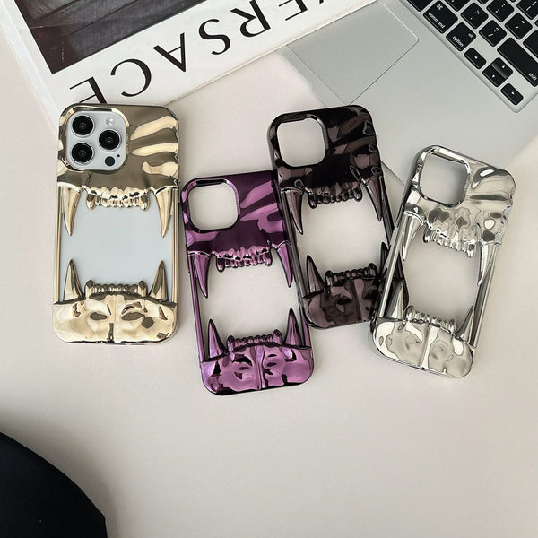 Tiger Teeth Matte & Plated Frameish iPhone Case-Exoticase-Exoticase