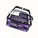 TransforMetal Removable Acrylic Back iPhone Frame Case-Exoticase-For iPhone 15 Pro Max-Purple-Exoticase