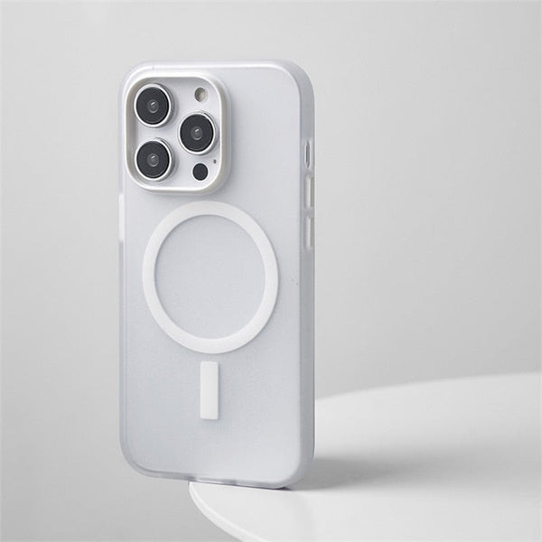 Translucent Matte MagSafe iPhone Case-Exoticase-For iPhone 14 Pro Max-White-