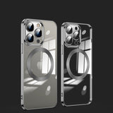 Transparent Magsafe iPhone Case with Full Camera Lens Cover - Exoticase - For iPhone 15 Pro Max / Black