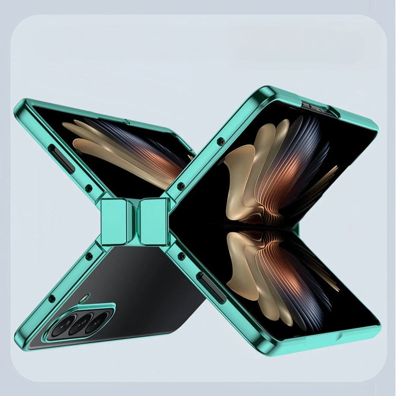 Transparent Plated Hinge Covered Samsung Galaxy Z Fold Case-Exoticase-Exoticase