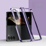 Transparent Plated Hinge Covered Samsung Galaxy Z Fold Case-Exoticase-Exoticase