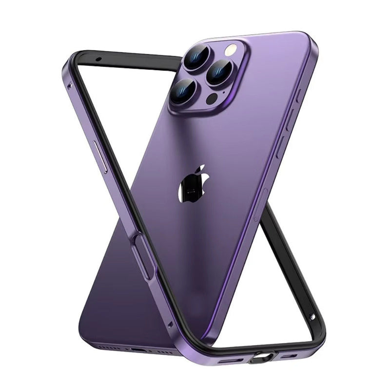 Ultralight Alloy Flat Lipless iPhone Bumper Frame-Exoticase-For iPhone 16 Pro Max-Purple-Exoticase