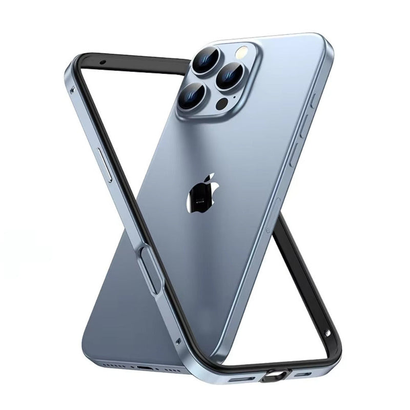 Ultralight Alloy Flat Lipless iPhone Bumper Frame-Exoticase-For iPhone 16 Pro Max-Sierra Blue (no lens)-Exoticase