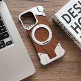 Walnut Wood & Metal Melange Rimless iPhone Case-Exoticase-Exoticase