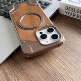 Walnut Wood & Metal Melange Rimless iPhone Case-Exoticase-Exoticase