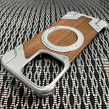 Walnut Wood & Metal Melange Rimless iPhone Case-Exoticase-Exoticase