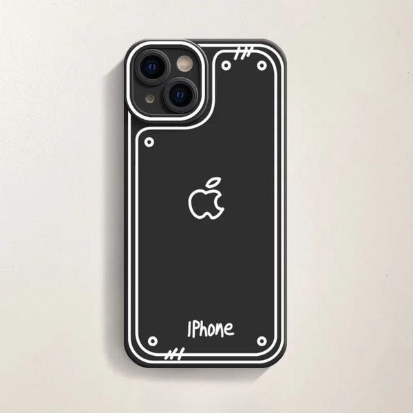 White Accent Cute Logo iPhone Case-Exoticase-iPhone 15 Pro Max-Black-Exoticase