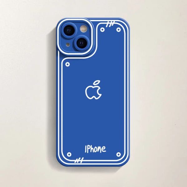 White Accent Cute Logo iPhone Case-Exoticase-iPhone 15 Pro Max-Blue-Exoticase