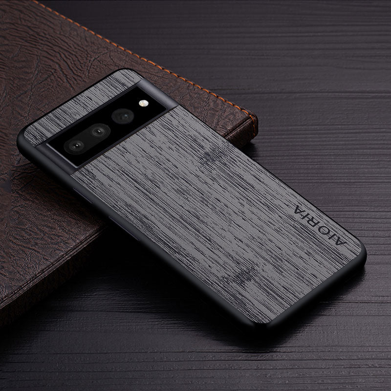 Wood Bark Texture Smooth Google Pixel Case-Exoticase-Pixel 7 Pro-Dark Gray-