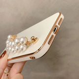 Electroplated iPhone Case with Pearl Chain-Exoticase-